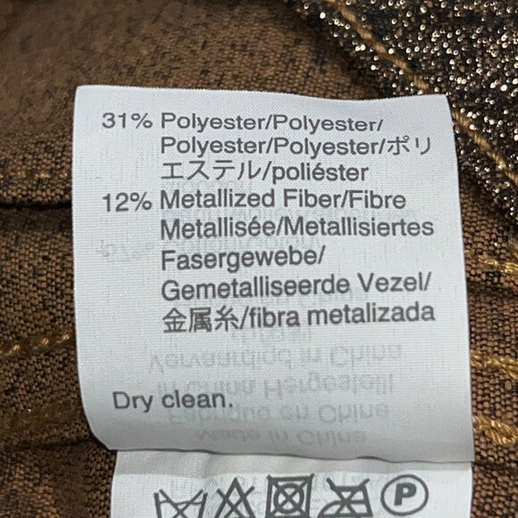 MADEWELL LANGFORD EMMETT BRONZE METALLIC WIDE LEG HIGH WAIST TROUSER PANT - 27 - Picture 9 of 12